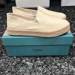 TOMS Carolina Light Natural Heavy Twill Shoes, Women’s US 8.5.  New with tags